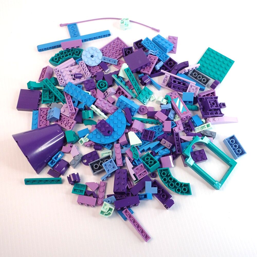 LEGO Parts - Assorted Blue, Purple, Turquoise Bulk Pieces - QTY 200+ pc (8oz)